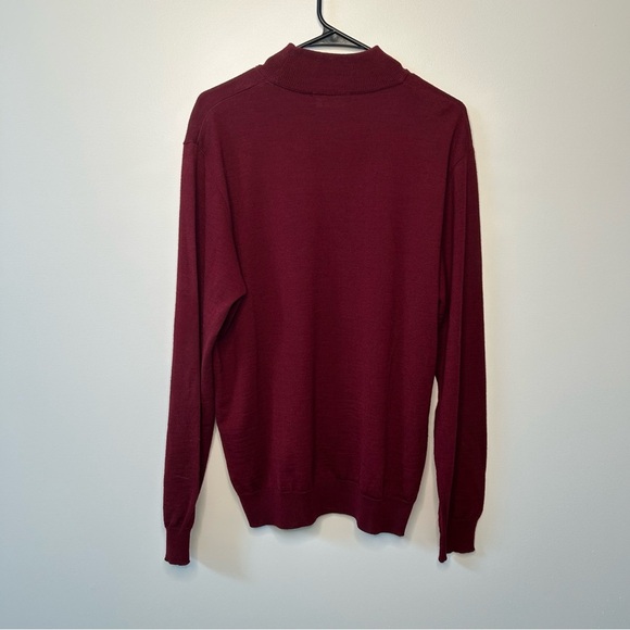 Montechiaro Vintage Mock Neck Wool Sweater Size 52/ Large Made In Italy Red - Picture 2 of 10
